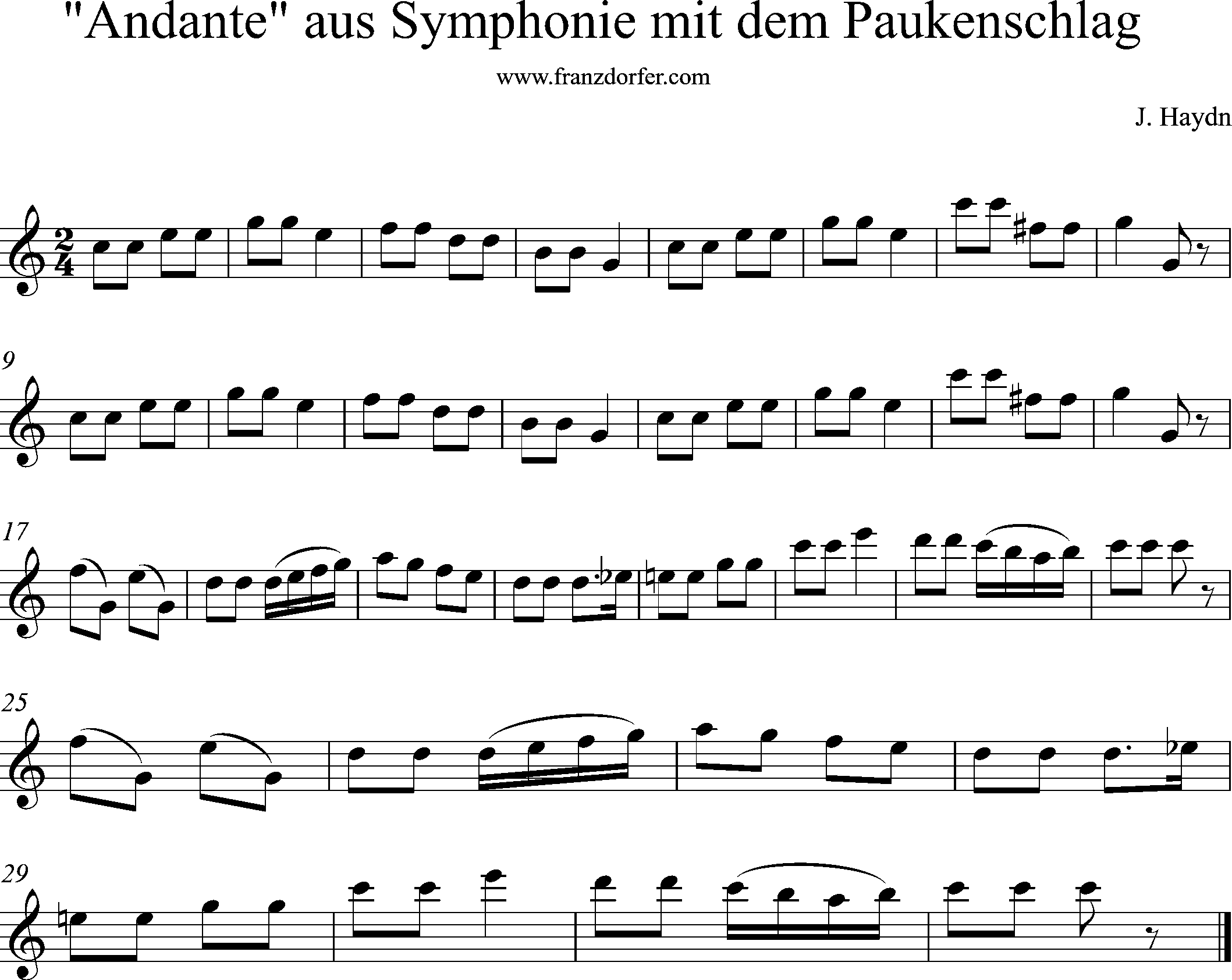Andante, Paukenschlag, Haydn, C-Dur, hoch